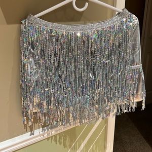 Silver sequin mini skirt **FINAL PRICE** before donation